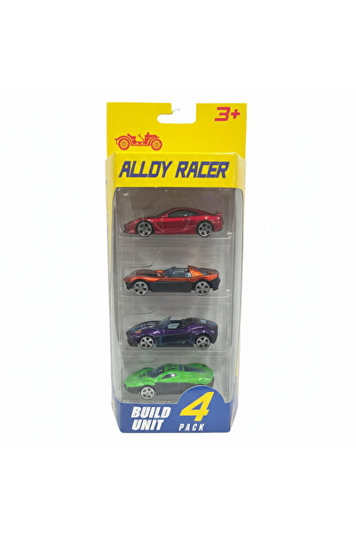 alloy Metal Die-Cast 4-Pack Racing Car Toy Set for Kids