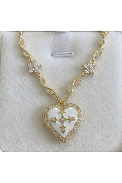 Heda Jewelry قلادة بتصميم على شكل قلب - قلادة تذكارية قابلة للفتح بغطاء