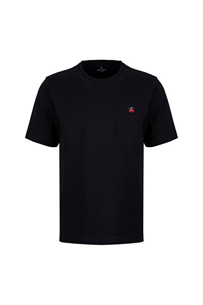 BROOKS BROTHERS Siyah Erkek Logo Baskılı T-Shirt BBSS26MTS005