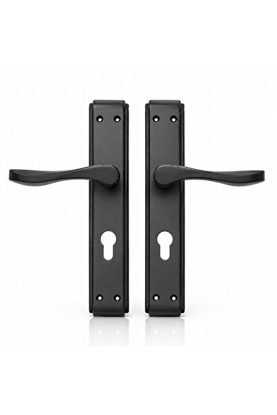 Generic Matte Black Door Handle Set with Long Backplate, Modern Interior Door...