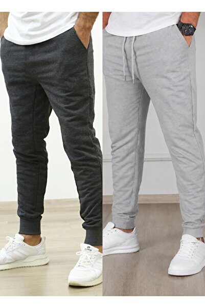 TORUK MAKTO Set de 2 pantaloni de trening unisex cu tiv cu nervuri Jogger, cu...