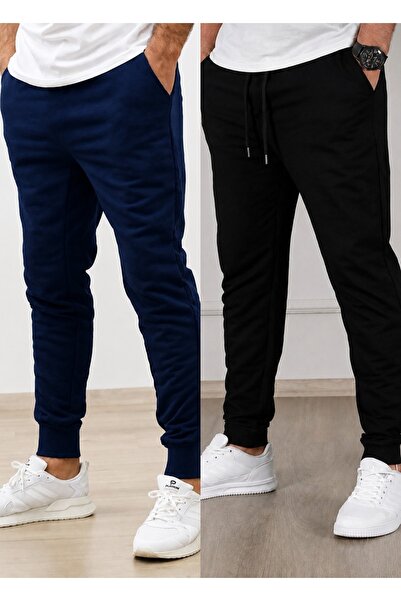 TORUK MAKTO Set de 2 pantaloni de trening unisex cu tiv cu nervuri Jogger, cu...