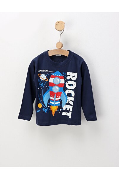 MiniKids Bluza subtire Rocket Adventure, bleumarin