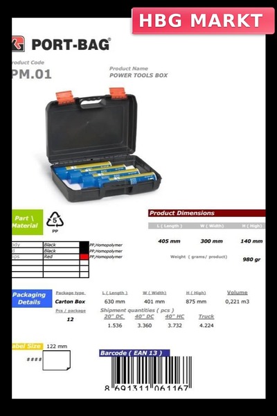 Genel Markalar Mey İthalat® PortBag PM01 Matkap Çantası