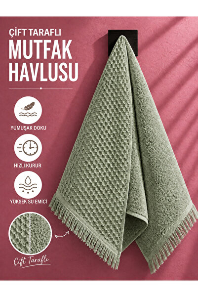TEXTİLES MAGİC LAMP 100% Cotton Double-Sided Kitchen Towel 50X75 cm Fringed T...