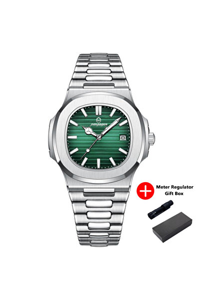 Choice4 Silver green 2026 New Luxury Man Watch Square Waterproof Luminous Dat...