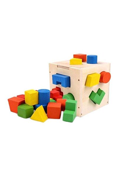 Toybox Wooden Shape Sorting Cube Intelligence Box for Kids - Shape Matching Toy