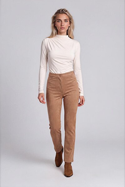 Vitrin High Waist Suede Trousers