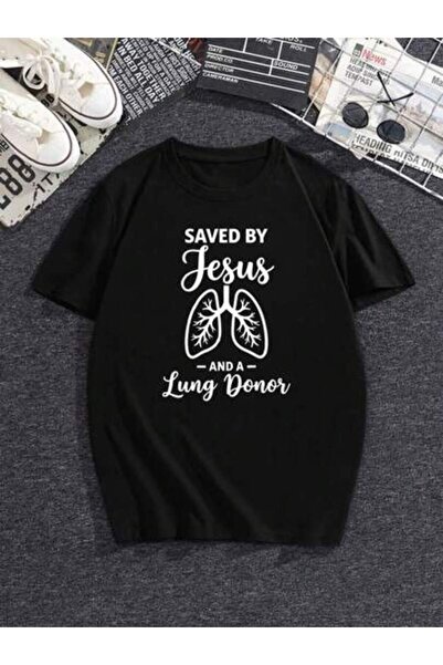 21JNRY Men's 'Lung Donor Saved Me' Graphic T-Shirt With Cross Lung Print - Ca...