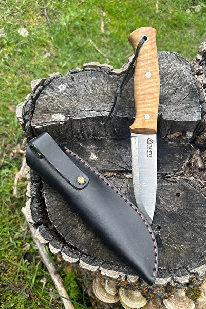Tantobushcraft Böhler N690 Çelik Bushcraft Bıçağı 22,5 cm Zeytin Saplı Deri K...