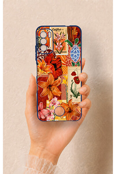 Vip Case Reeder S19 Max Pro S Uyumlu Turuncu Zambak Desenli Silikon Kılıf
