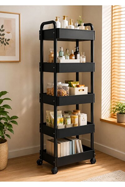 TSUMAB 5-Tier Slim Rolling Storage Rack with Wheels – Multipurpose Mobile Org...