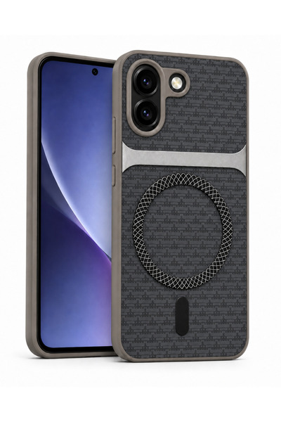Coverzone Poco X8 Pro ile uyumlu Karbon Kaplama Telefon Kılıfı, MagSafe ile U...