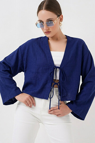 Bigdart Linen Kimono with Tie Front 960 - Saks