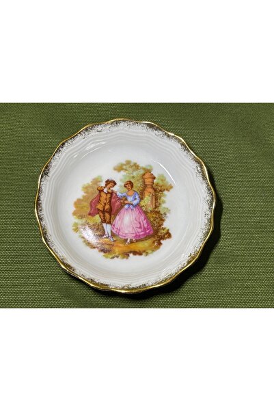 Fransız Limoges Limoges Porcelain Mini Decorative Plate - 10 cm in Diameter -...