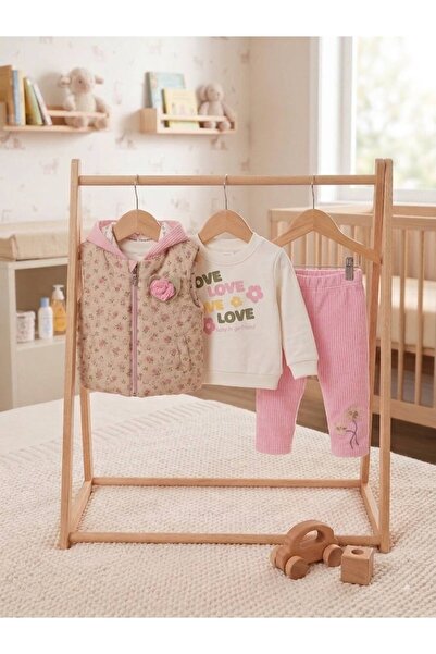 Efemkids 3-Piece Quilted Floral Baby Girl Set 6-9 Months 9-12 Months 12-18 Mo...