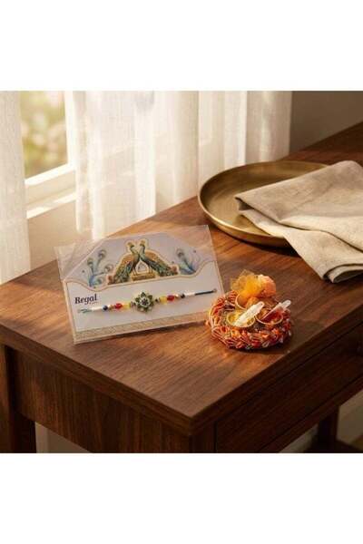 Generic Regal Premium Designer Floral Rakhi Set for Brother – Pack of 2 | Elegant Raksha Bandhan Rakhis with Decorative Beads