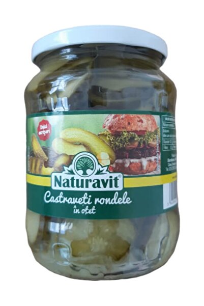 Naturavit Conserva castraveți dulci acrișori rondele în oțet borcan sticla 720ml