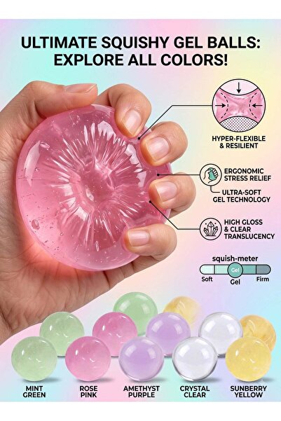 REZZOSS Squishy Ball Coconut Oil 6cm Handmade Squeeze Toy – Non-Sticky Glutinous Stress Relief Fidget Ball for Adults & Kids | Translucent All-Natural Gel Look Squeeze Ball | Unique Birthday Gift, Off