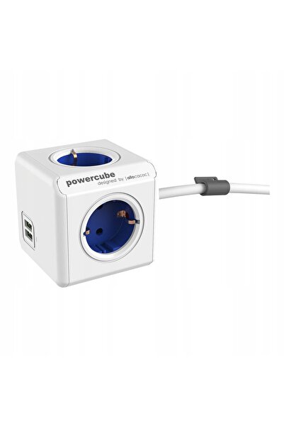 Allocacoc Prelungitor 1.5m 4 prize 2x USB Alb