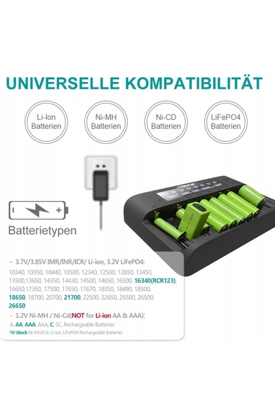 NO BRAND Stație de încărcare pentru baterii DLYFULL LIFEPO4 18650 - Populară