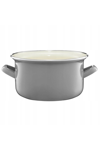 NO BRAND Oală emailată Olkusz simplă gri 7 L 24cm