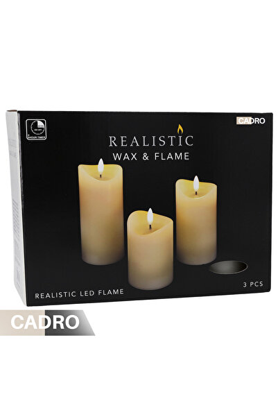 NO BRAND 3x Lumânări LED din ceară, cu baterii, inserții pentru sfeșnice, cu ...