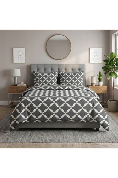 NO BRAND SET DE AȘTERNUTURI 220x200 + 2 FEȚE DE PERNĂ 70x80 BUMBAC SATINAT - ...