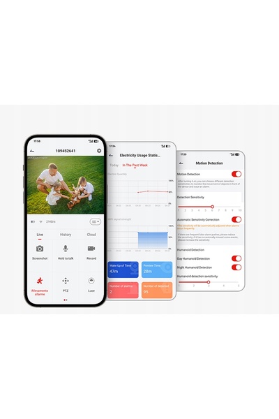 NO BRAND Cameră solară de exterior 3MP cu baterie, Wi-Fi, monitorizare wireless