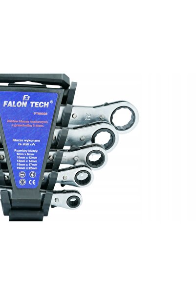 Falon Tech Set de chei inelare cu clichet 6-22mm