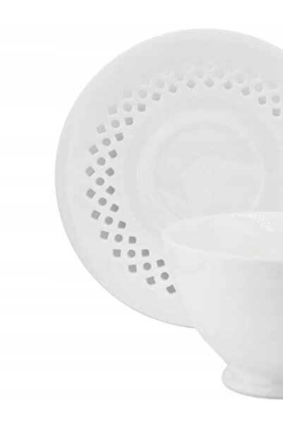 MPLCO Ceașcă cu farfurioară pentru ceai și cafea, albă, 260 ml, elegantă
