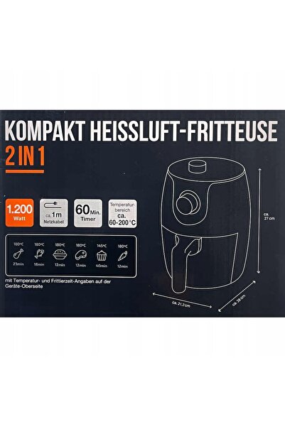 NO BRAND Friteuză Air Fryer STARQ 12348555, 1200 W, 1,6 l, negru