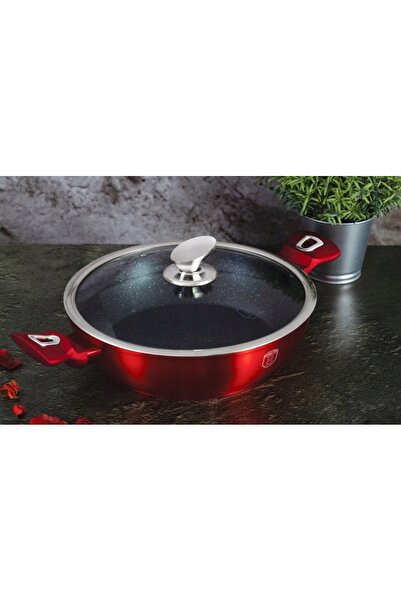 Berlinger Haus TIGAIE ADÂNCĂ PENTRU GĂTIT LA FOC MIC, CU CAPAC, 32 CM, BURGUN...