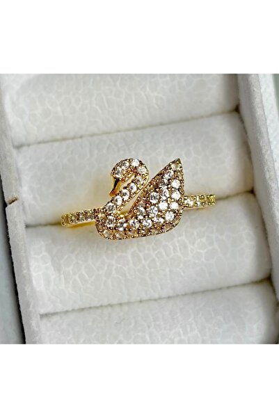 shop GOLD RENK AYARLANABİLİR KUĞULU YÜZÜK ÇELİK