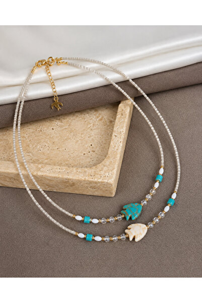 Dore Collection مجموعة الصيف: قلادة نسائية مصنوعة يدويًا بتصميم خاص من خرز مو...