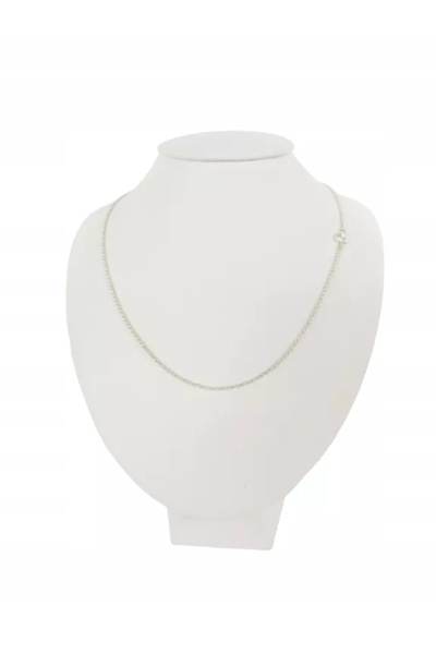 NO BRAND Lanț subțire argintiu, tip șarpe, octogonal, 1mm, choker, 38 cm