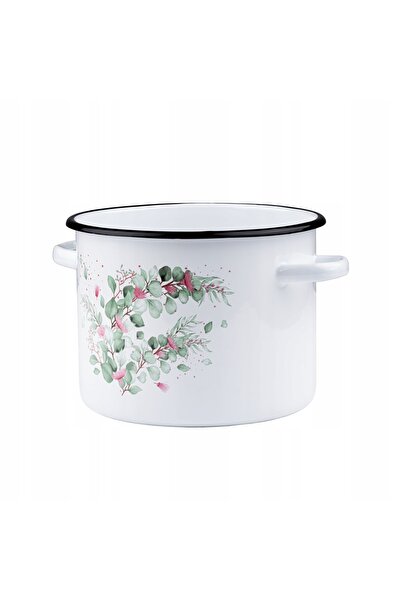 NO BRAND Oală emailată 22cm 5.5L Eucalipt