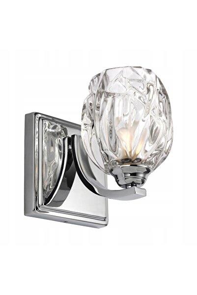 NO BRAND Aplică de perete cromată cu abajur de cristal, glamour, pentru dormi...