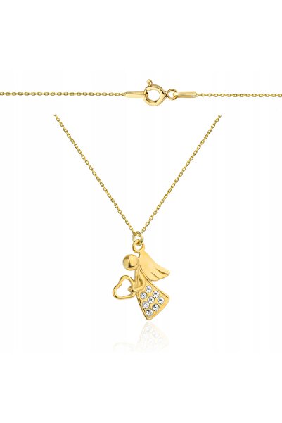 NO BRAND Colier cu lanț de aur ANIOLEK SWAROVSKI argintiu