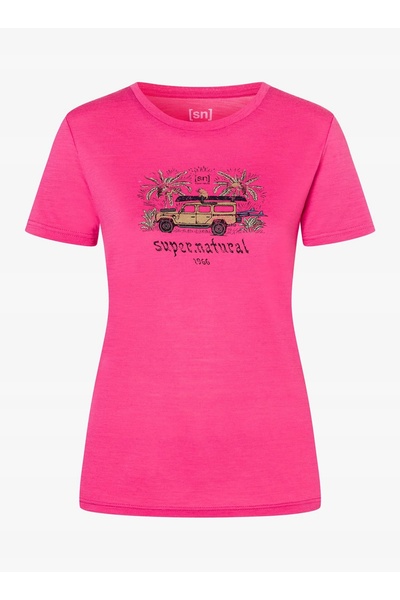 NO BRAND Tricou de damă Super. Tricou Tropicar - roz trandafiriu/diverse L