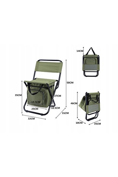 NO BRAND Scaun pliabil de pescuit și camping pentru exterior + geantă termoiz...