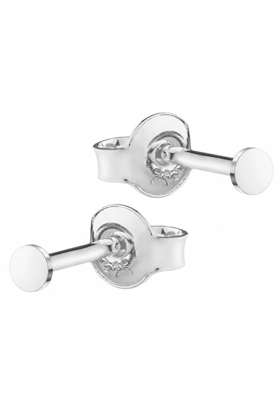 NO BRAND Cercei mici rotunzi de 2mm, argintii, pentru femei, tip știft, cerc,...
