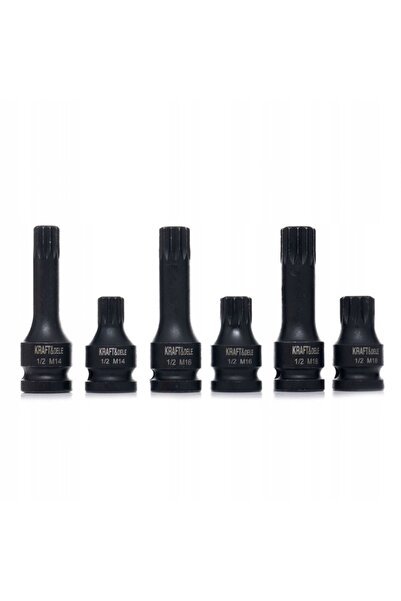 Kraft&dele Set de chei tubulare de impact de 1/2 inch, 6 bucăți M14 M16 M18 v...