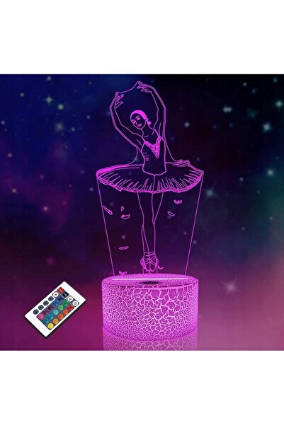 NO BRAND LAMPĂ 3D LED BALET BALERINĂ LAMPĂ DE NOAPTE 16 CULORI PREMIUM + TELE...