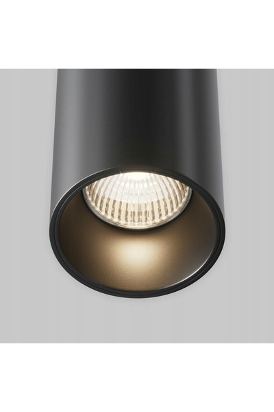 NO BRAND Lampă suspendată minimalistă, tub LED negru Ø7.5cm, deasupra biroulu...