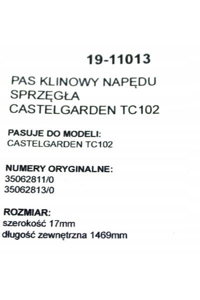 NO BRAND CUREA TRANSMISIE DE DEPLASARE HUSQVARNA CRAFTSMAN CTH 130, 135, 140,...