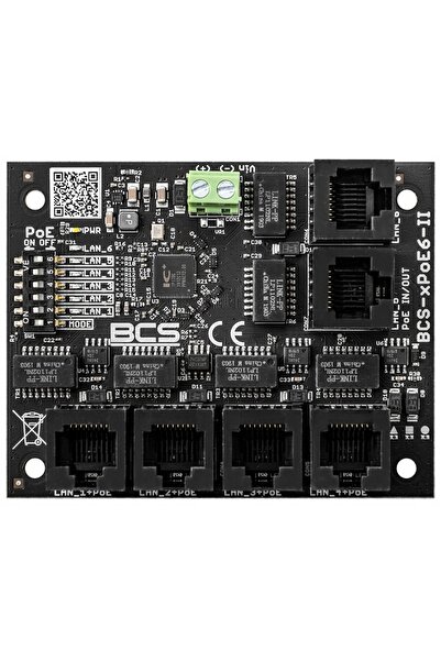 BCS -xPoE6-II PLACĂ POE SWITCH NEMANIPULABIL CU 6 PORTURI (5x PoE, 1x UPLINK)