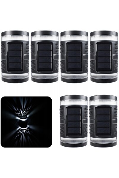 NO BRAND 6x APARAT DE ILUMINAT DE PERETE EXTERIOR LED NEGRU, ALIMENTAT SOLAR,...