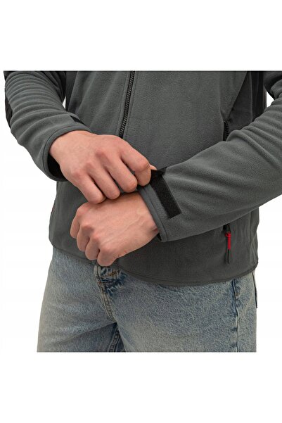 NO BRAND Hanorac călduros din fleece polar pentru bărbați, cu fermoar și buzu...