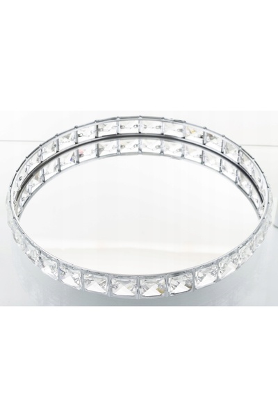 NO BRAND Tavă oglindă argintie Glamour 4.5x28